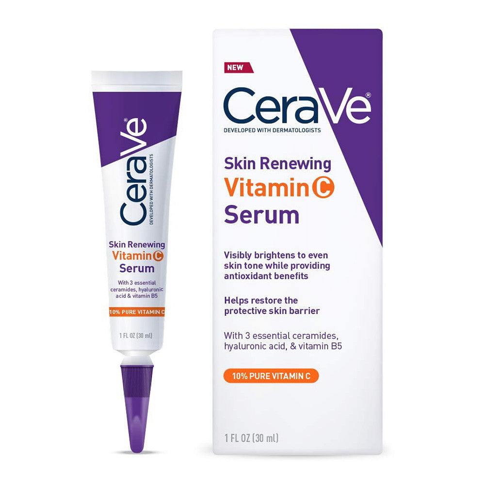 CeraVeSkin Renewing Face Serum with Vitamin C and Hyaluronic Acid, 1 Oz